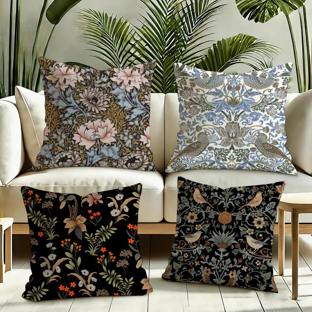 William Morris Thief Cushion Cover Reversible Plush Pillow Cover Soft Fluffy  Home Decor for Sofa Bedroom