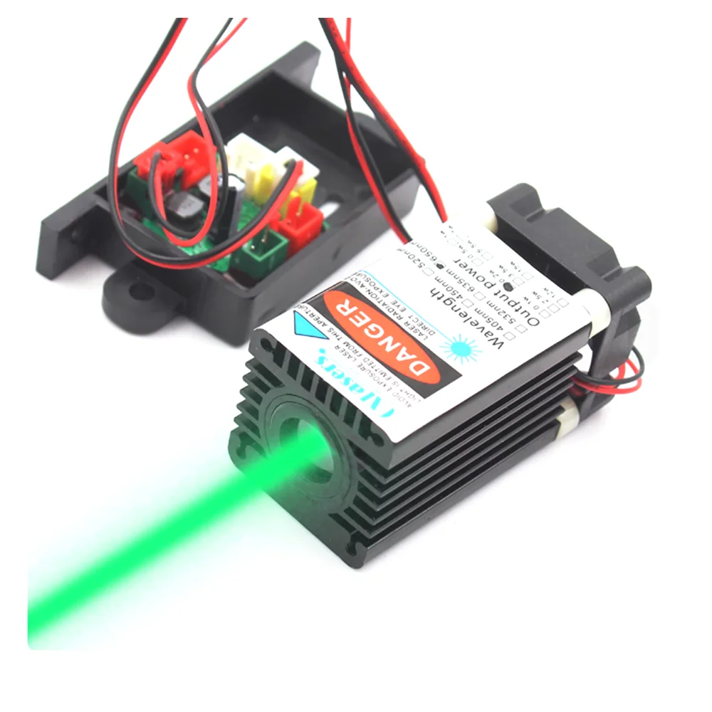 

Coarse light 520nm 100mW Green Laser TTL 12V laser module supports PWM