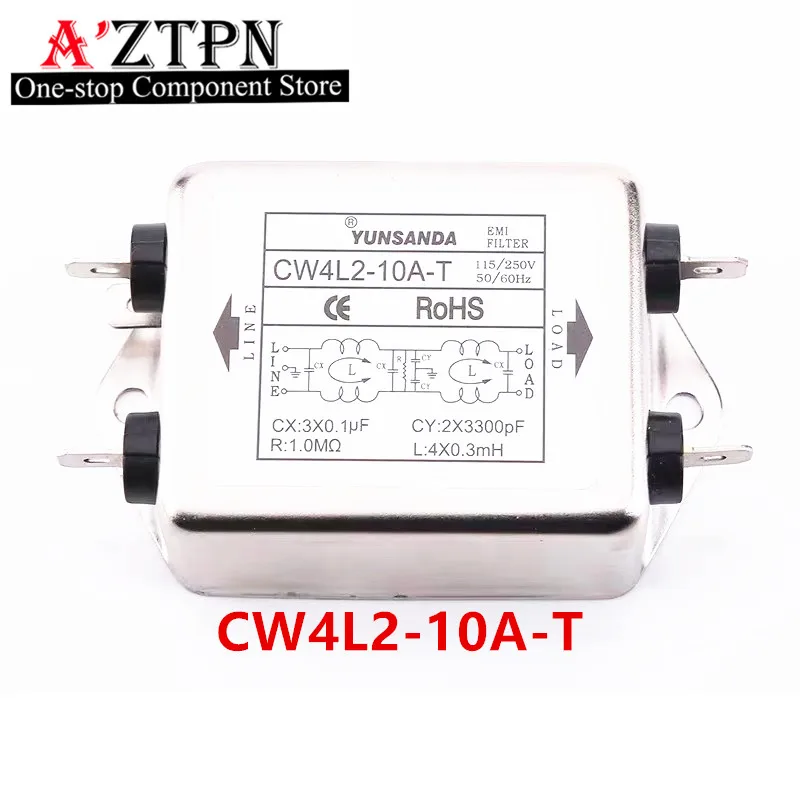 Фильтр электромагнитных помех CW4L2-3A-T/S CW4L2-6A-T/S CW4L2-10A-T/S CW4L2-20A-T/S Однофазный переменный ток 115 В/250 В 20 А 50/60 Гц