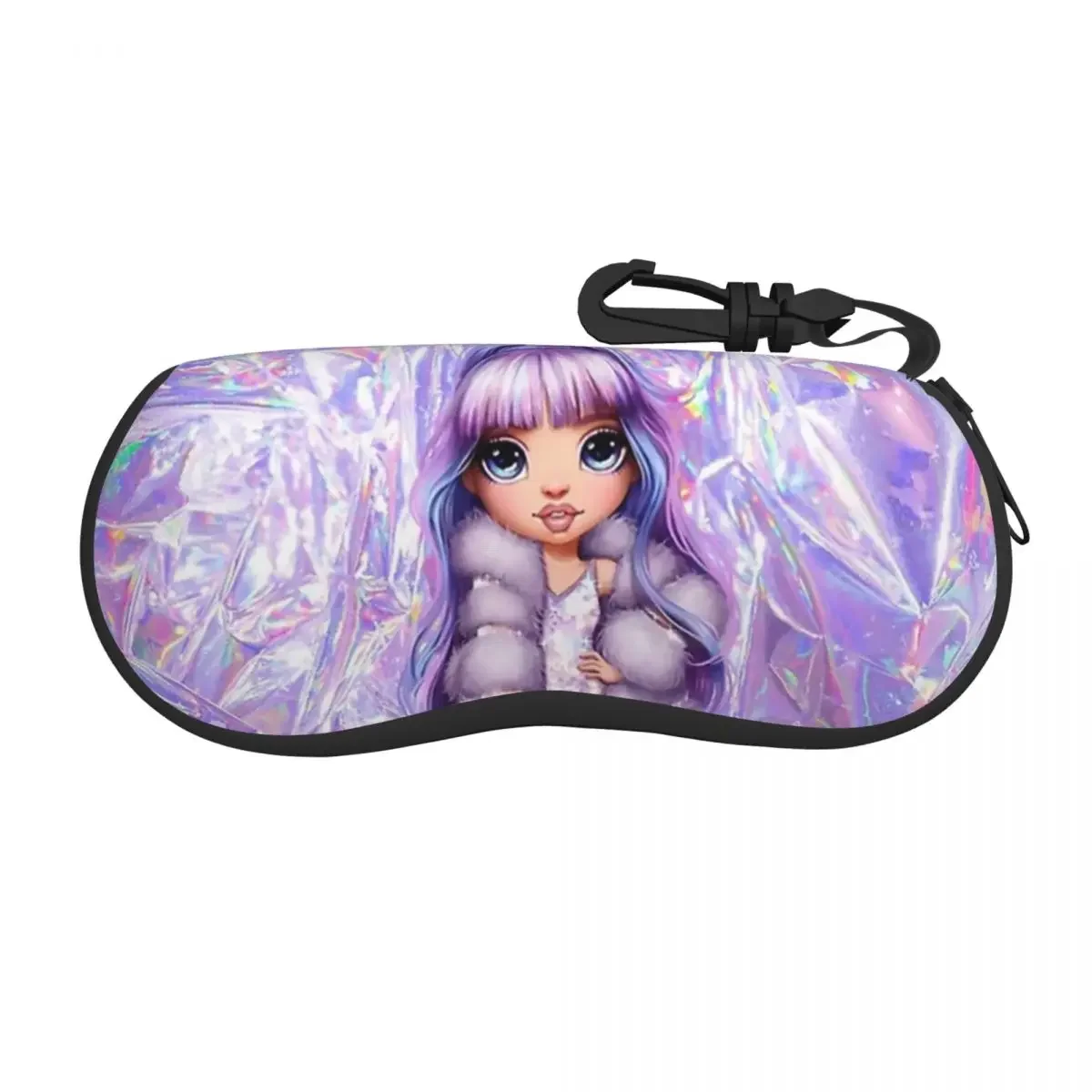 Rainbow High Violet Willow With  Aluminum Eyeglass Glasses Case Men Women Soft Sunglasses Protective Bag