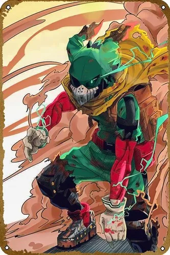 Póster de Anime de los Héroes Deku, Bakugo y Todoroki, Letrero Metálico de Estilo Vintage Clásico