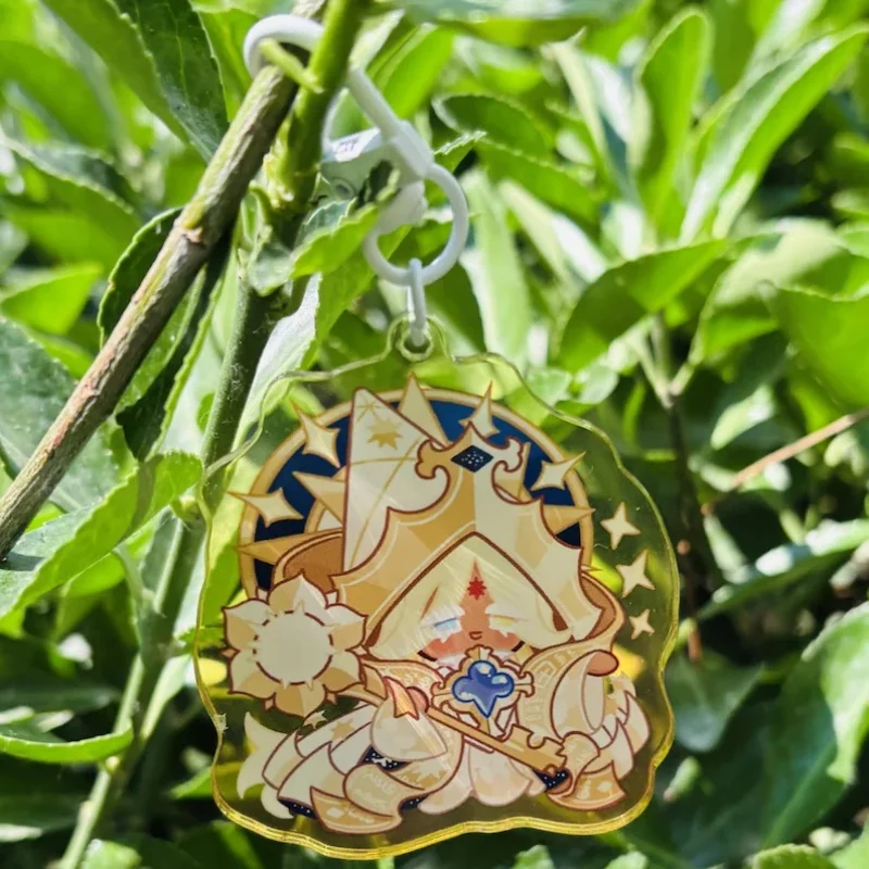 2PCs Cookie Run Keychain - Shadow Milk & Pure Vanilla Cookie, Acrylic Game Charms, Anime Bag/Backpack Decor, Gamer Gift for Fans