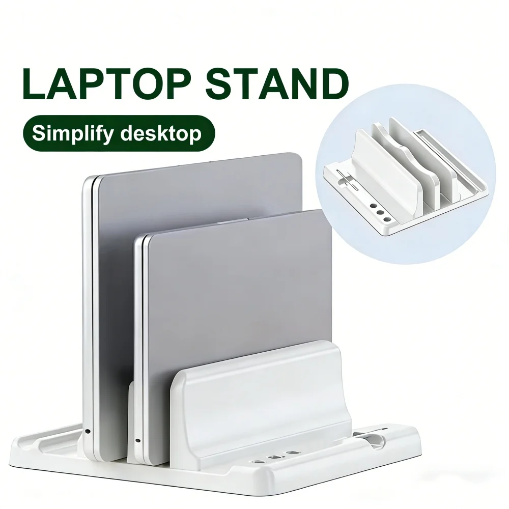Adjustable Laptop Stand Vertical Save Desktop Space Easy To Place Computer Accessories Scalable Width for Office Desk Storage