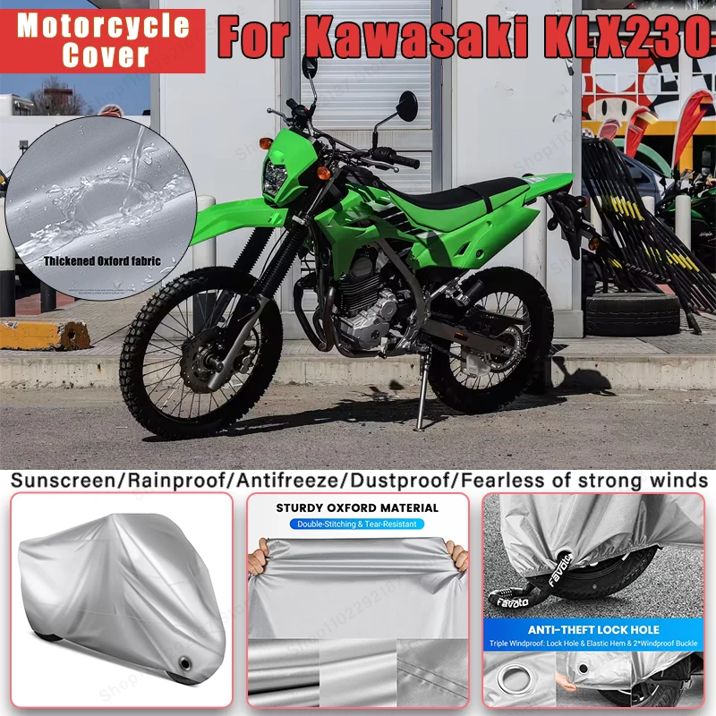 

For Kawasaki KLX230 No Ear Motorcycle Cover - Outdoor Full Body Protection, Waterproof Dustproof Heat-Resistant Moto Accessories