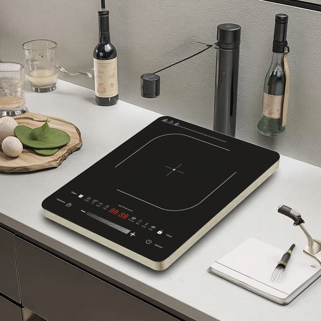 

2200W High Efficiency Induction Cooker 8 Intellint Cooking Functions USB Connector Ceramic Touch Household Electric Kitchen