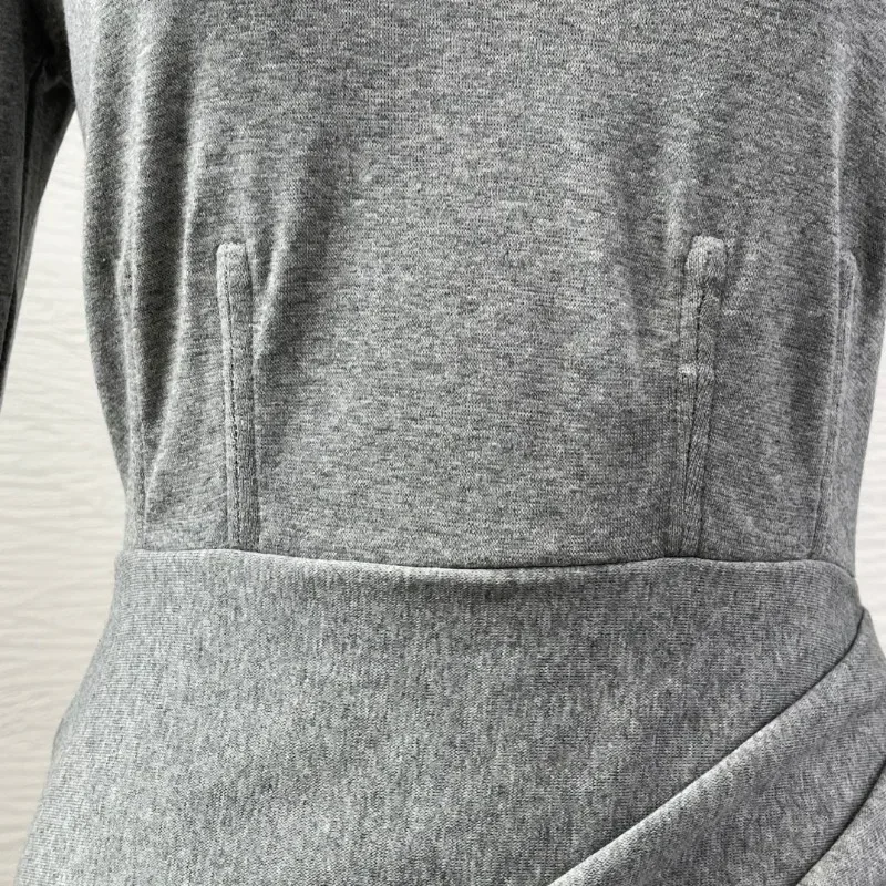 فساتين نسائية جديدة ذات جودة عالية أنيقة باللون الرمادي 2025 للسيدات في المكتب #5