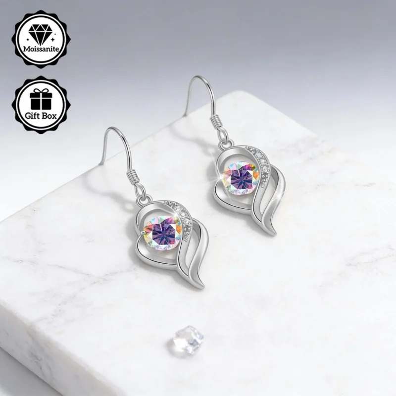 

LAMVOICE S925 серебро, День святого Валентина, подарок для дочери, серьги с муассанитом 2 карата, дизайнерский товар высокого качества