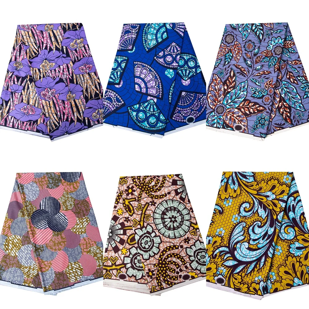 

Fashionable 100% Cotton African Traditional Style Wax Batik Floral Fabric Ankara Batik Cloth Material DIY for Sewing