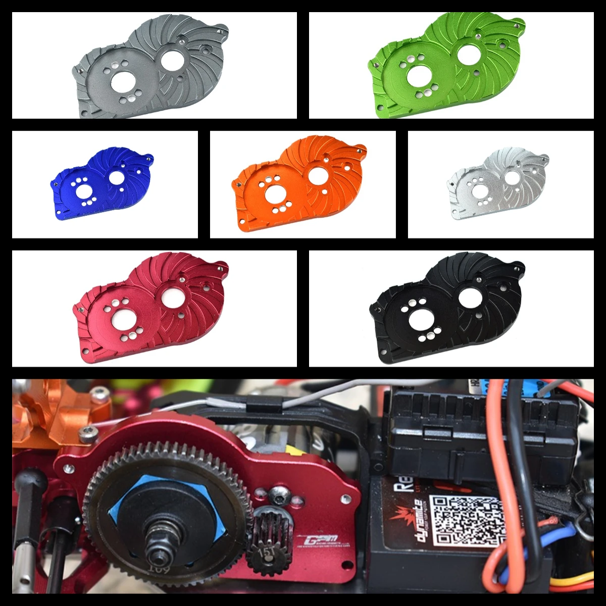 

GPM Aluminum Motor Mount Plate With Heat Sink Fins For LOSI 1/18 Mini-T 2.0