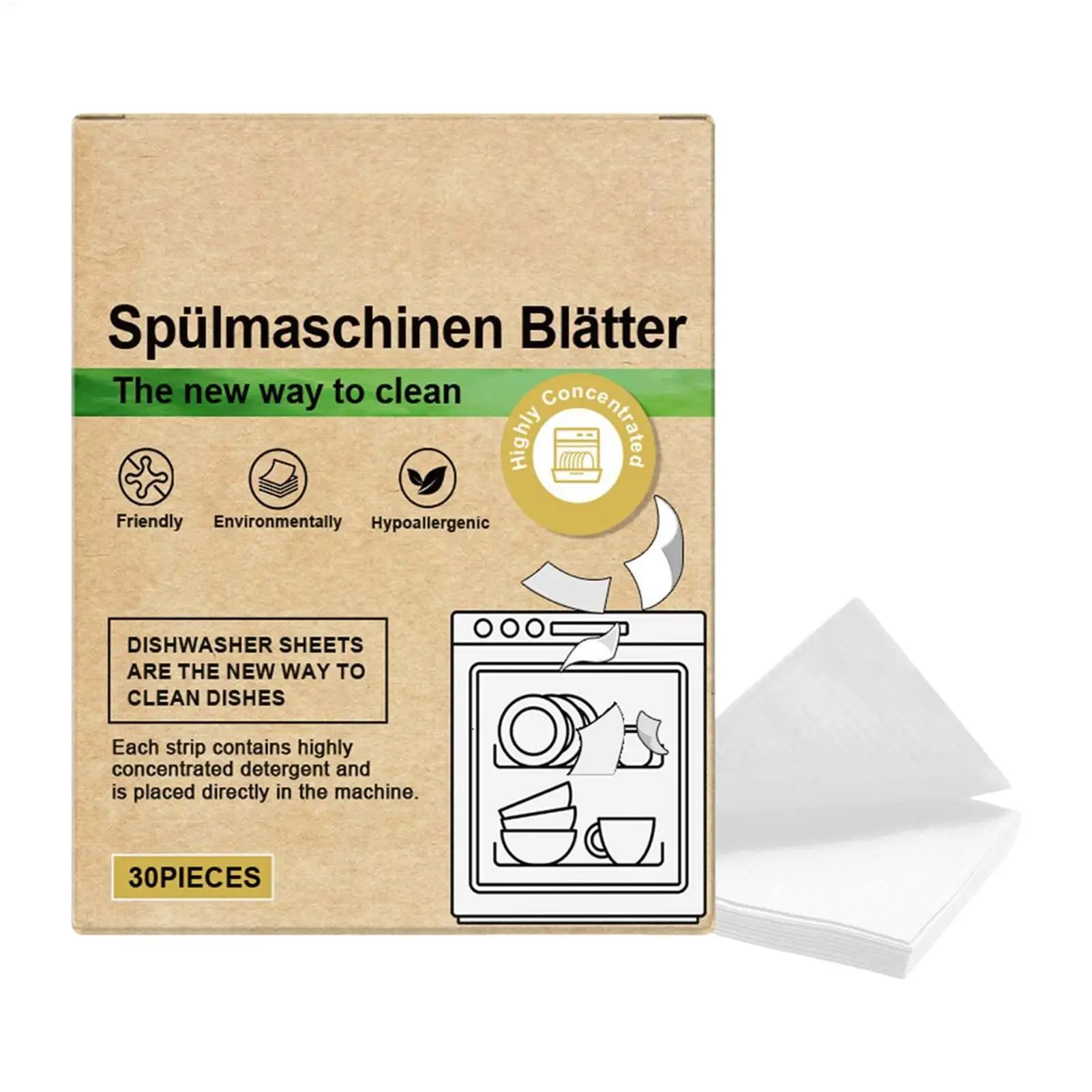 Dishwasher Cleaning Tablets Odor Eliminator Sheets 30piece Dishwasher Odor Eliminator for Kitchen Home Laundry Washing Machine