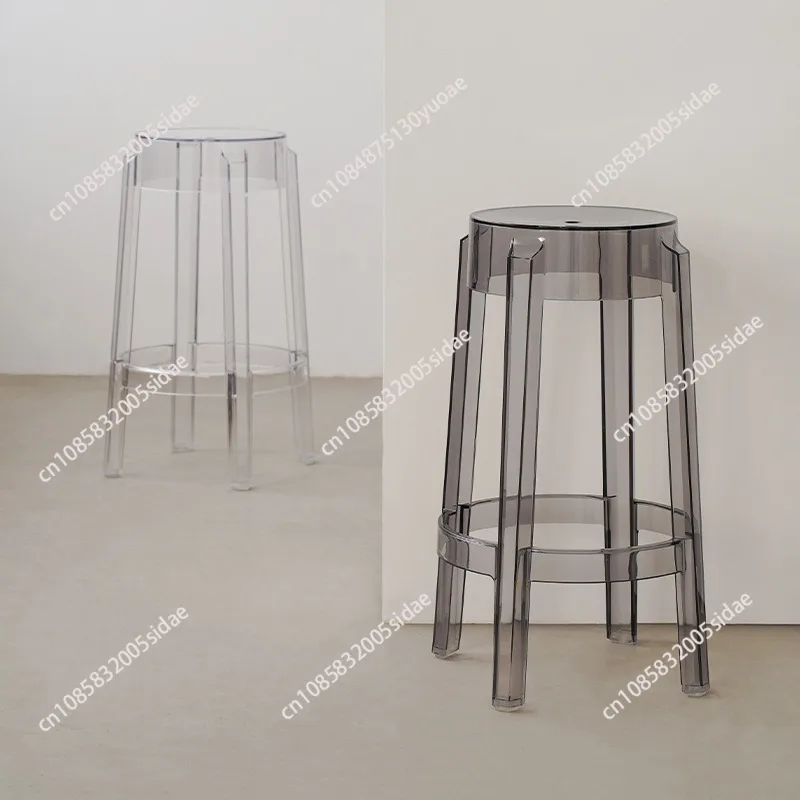 Chic Transparent Acrylic Bar Stool Modern Fashion High Seat Simple Plastic Bar Stool Design