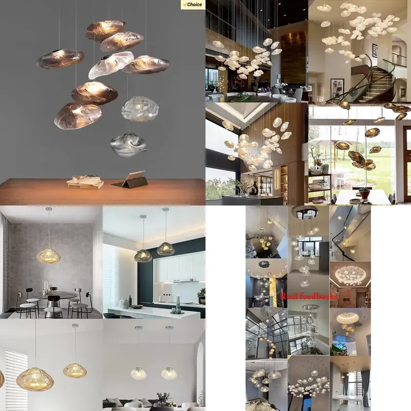 Cloud Design Glass Pendant Light Nordic Hanging Lamp For Living Dining Room Restaurant Loft Stairwell Chandelier Indoor