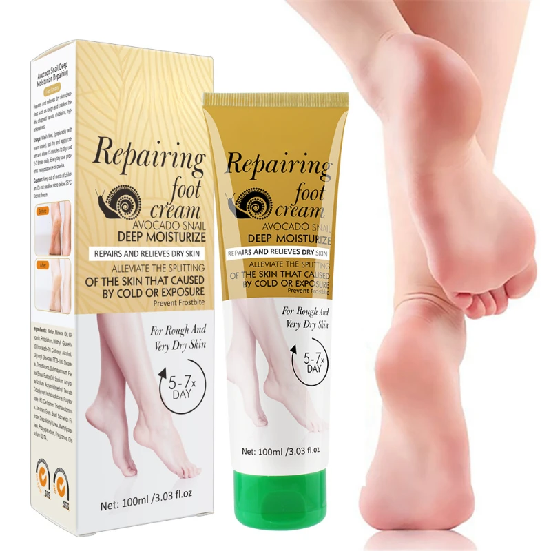 

100ml Foot Cream Snail Mucus Extract Anti-chafing Remove Dead Skin Moisturizing Anti-crack Whitening Smooth Skin Foot cream