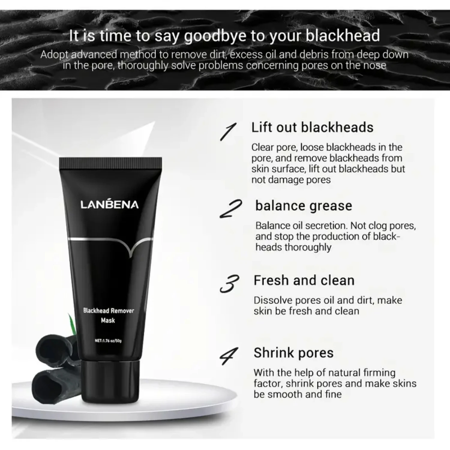 Deep Cleansing Blackhead Remover Charcoal Face Mask - Purifying Peel Off Mask for Blackheads, Dirts, and Clogged Pores