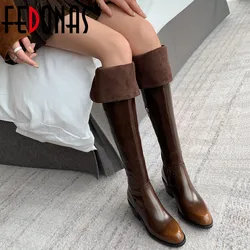 FEDONAS Fashion Women Over The Knee Boots Autumn Winter Genuine Leather Quality Zipper Shoes Woman Office Lady Party High Boots