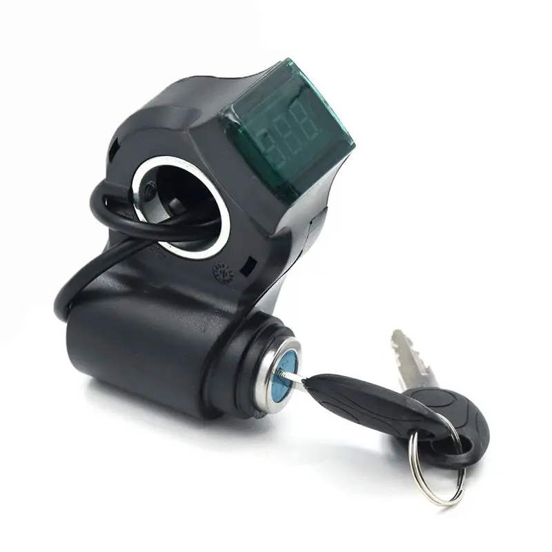 SWXF E-Bike Ignition Lock Key Thumb Throttle Voltmeter Digital Voltage Display Switch for M365 Universal