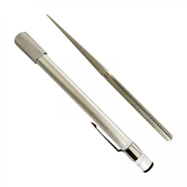 3xDiamond Sharpening Rod Supplies Portable for Fishing Hook Hiking Backpacking Silver Double Head