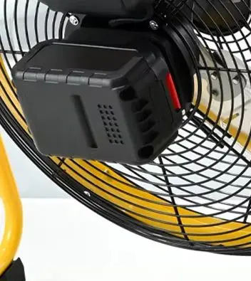 

14-дюймовый вентилятор двойного назначения переменного/постоянного тока, охлаждающий вентилятор с высоким ветром для кемпинга и кемпинга