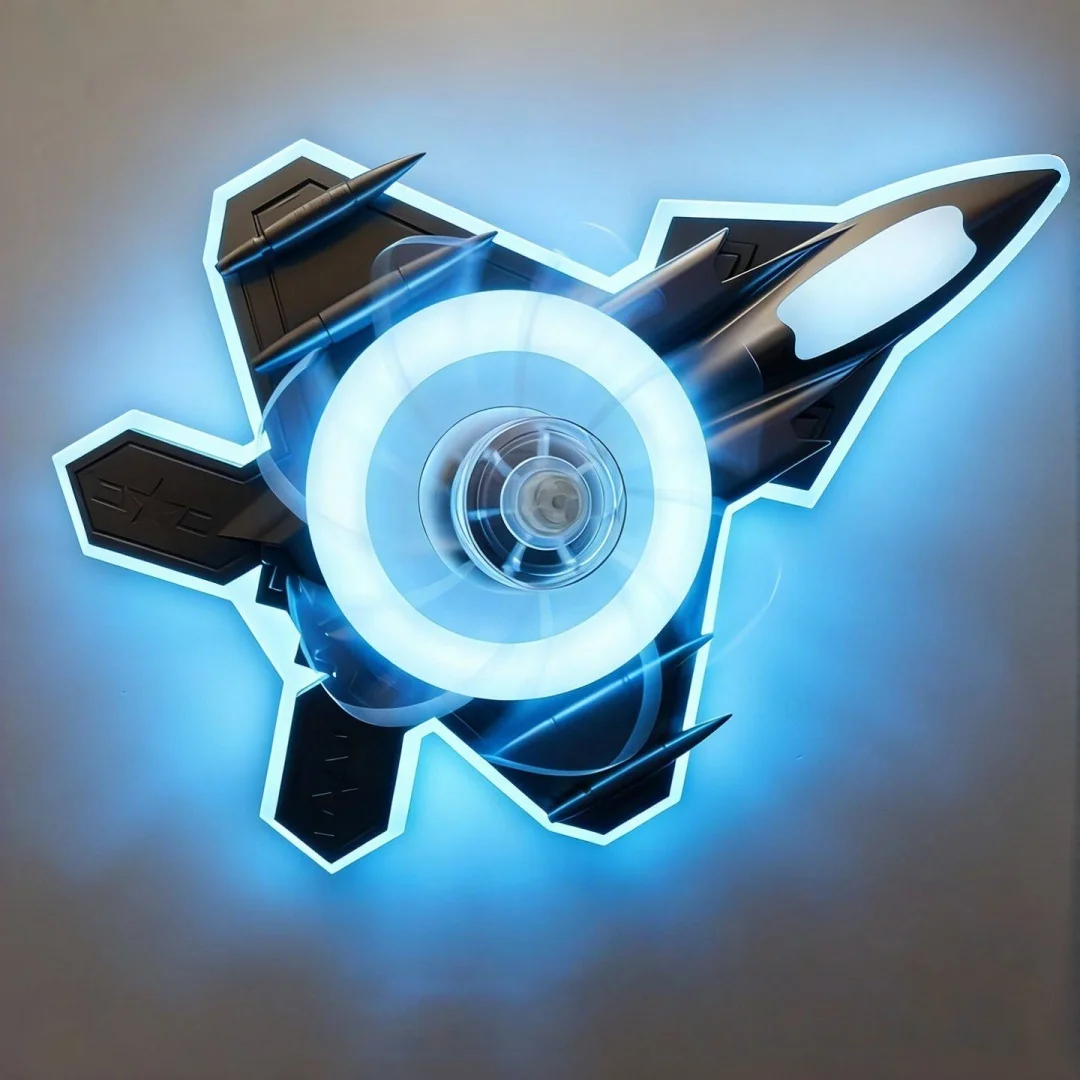Modern Acrylic Aircraft Fan Light: 360° Wide Airflow, Quiet Operation, 6-Speed, Dimmable LED, Kid-Friendly for Bedrooms