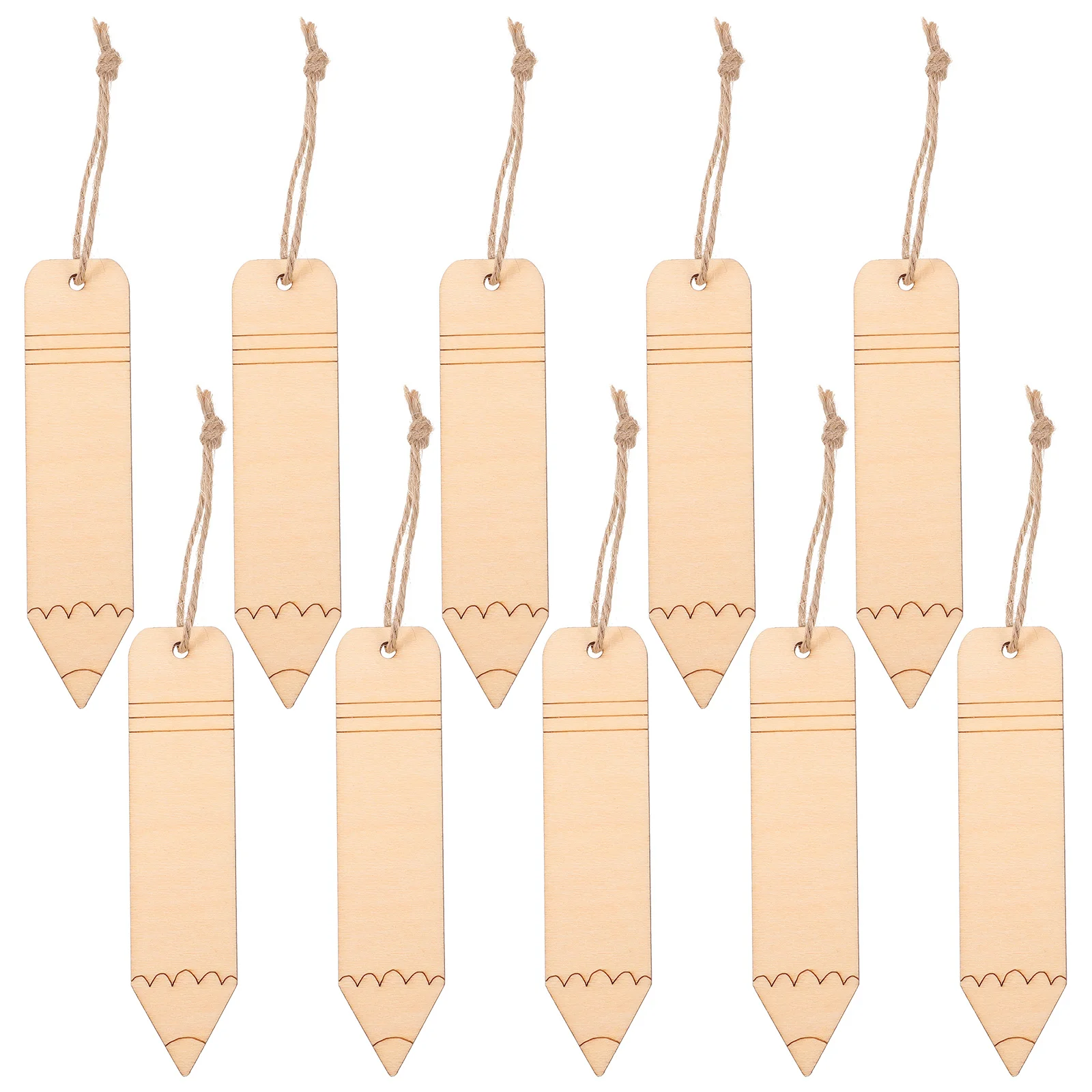 

10Pcs Wooden Bookmark Blanks Unpainted DIY Bookmarks for Crafting Reading Markers Decorative Ornaments Wood Bookmark Blank