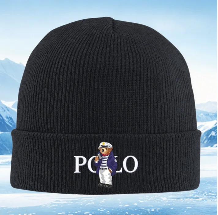 2026 Bear navy coat sailor hat item Men Women Unisex Knitted Hat Beanie Printed fabric Pullover Cap Winter Thermal Warm