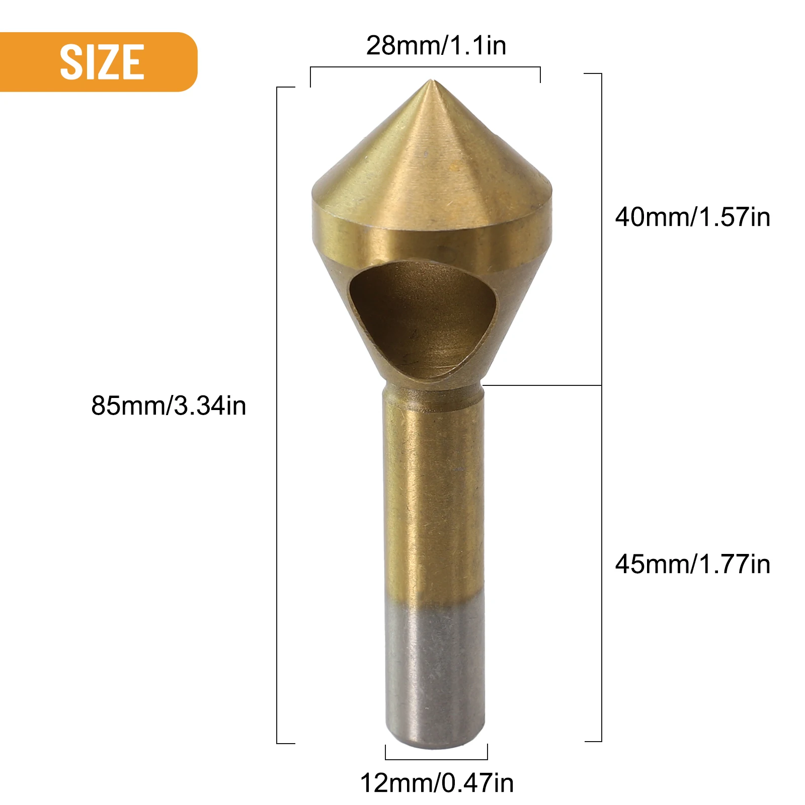 HSS 카운터 싱크 디버링 드릴 비트, 생크 홀 커터, 금속 모따기 도구, 금속 및 목재 절단용, 6mm, 8mm, 10mm, 12mm, 1 개