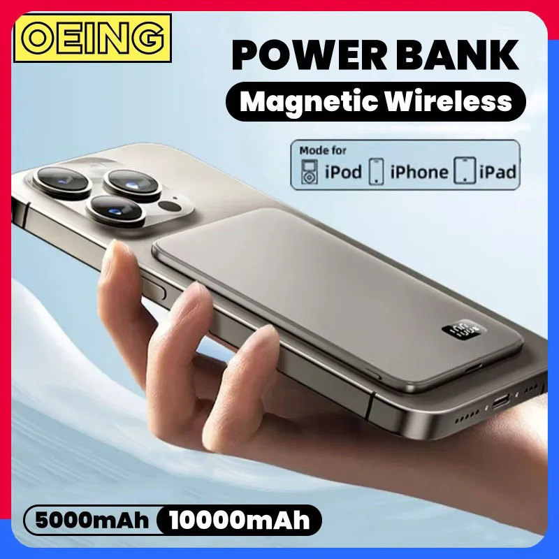 

10000mAh Thin Wireless Magnetic Power Bank PD25W Fast Charging External Battery For Magsafe Powerbank For iPhone Xiaomi Samsung