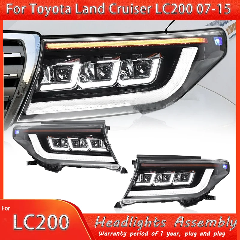 

Car Headlight For Toyota Land Cruiser 2008-2015 Upgrade Modified to New DRL Dynamic Turn Signal Run Light LED Headlight