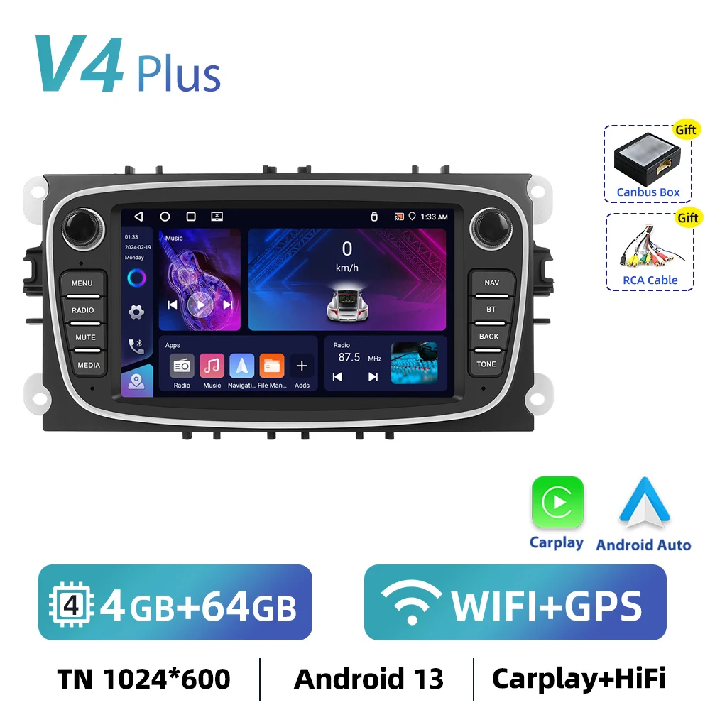 Carplay Android Radio Voor Ford Focus 2 2008-2011 S-Max Mondeo Galaxy C-Max Auto Multimedia Speler Gps Stereo Intelligent Systeem