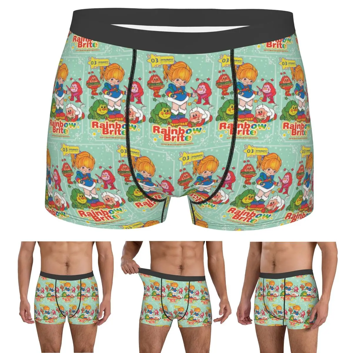 Boxer Underpants Shorts Rainbows Brite Panties Men Breathable Underwear for Homme Man Boyfriend Gift