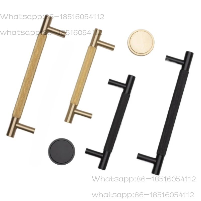 

Латунная мебельная ручка, современный шкаф с накаткой, шкаф, комод, ящик для обуви, ручка шкафа с Т-образным стержнем