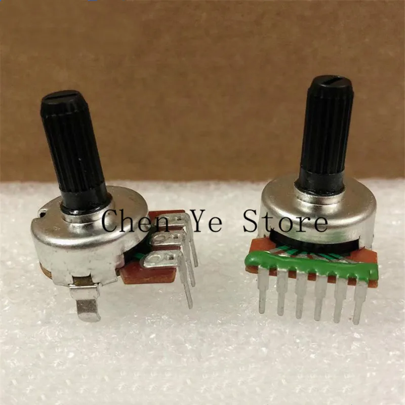 10PCS Original new R331T computer speaker volume potentiometer 6P 3P A10K B10K handle 15MM long plum blossom handle