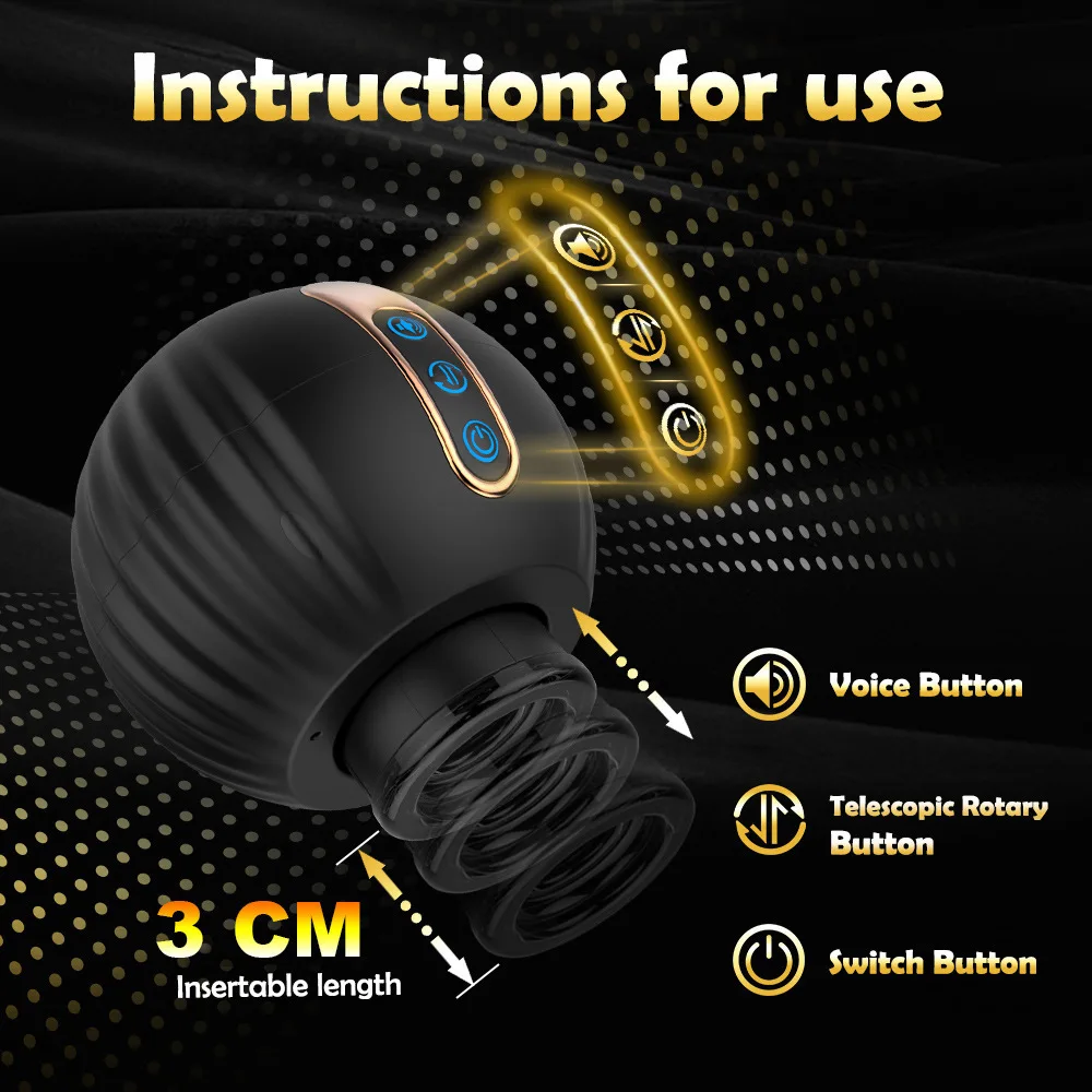 Fully automatic male penis vibrator adult masturbator automatic retractable adu… - Image 4