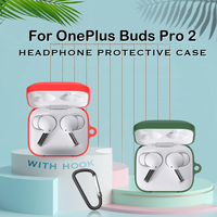 Silicone Protective Anti-drop Cover For Oneplus Buds Pro 2 Wireless Bluetooth Earphones Case With Anti-Lost Buckle Accessories