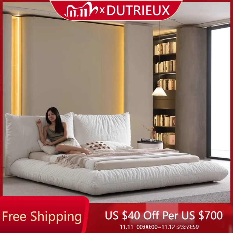 

Minimalist Wedding Bed French Style Modern Headboard Double Quality Bed Fashionable Light Luxury Aesthetics Muebles Furniture