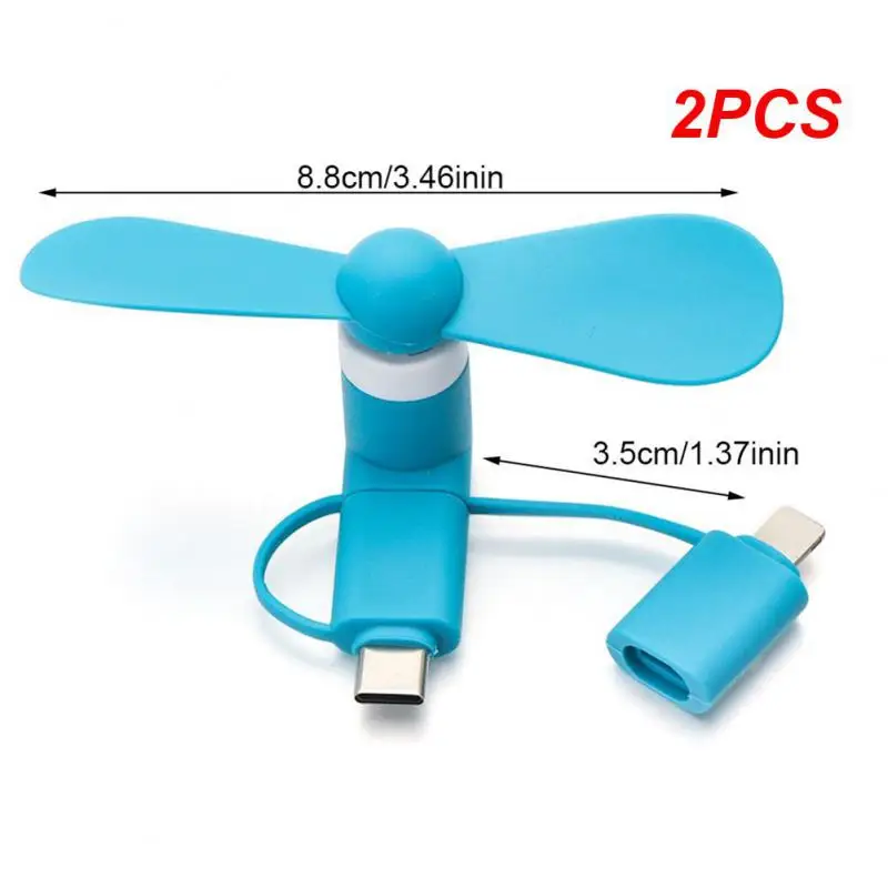 

2PCS 3-In-1Mini USB Fan Type C Micro USB Mini Fan Cooler for HTC Cell Phone High Quality USB