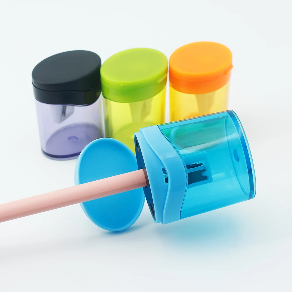 1pc Hand-held single-hole multifunctional pencil sharpener with lid suitable for standard 8mm pencil  753A