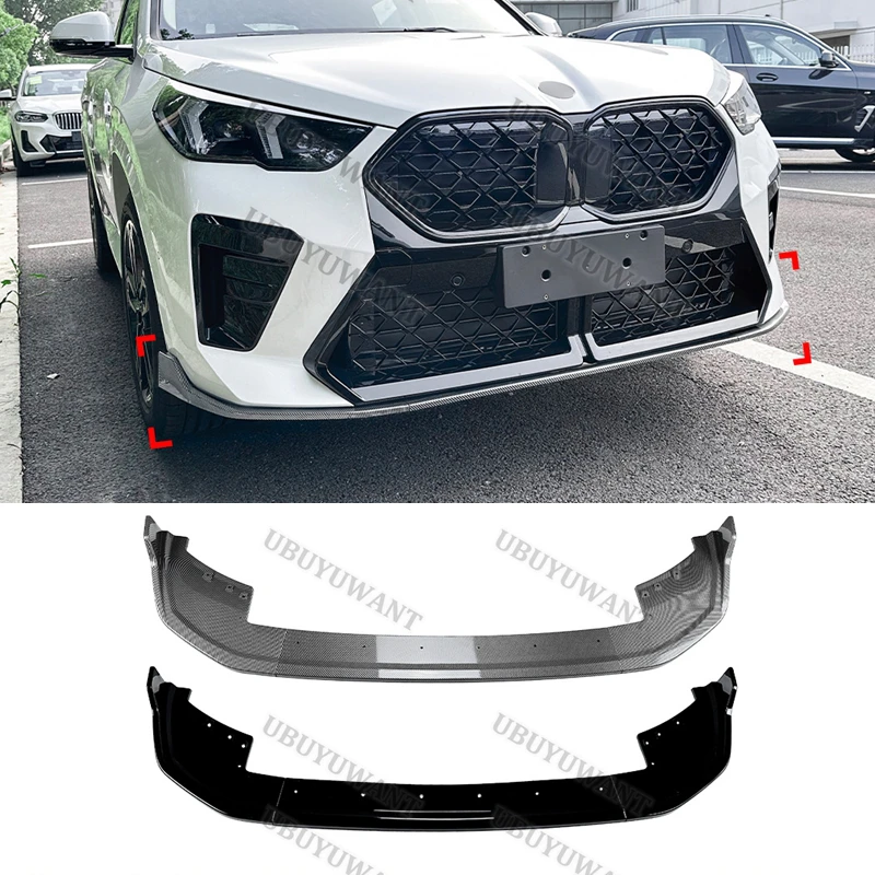 For BMW X2 U10 M Sport 2023 Car Front Spoiler Stable Car Front Bumper Lip Anti Scratch Decorative Kit