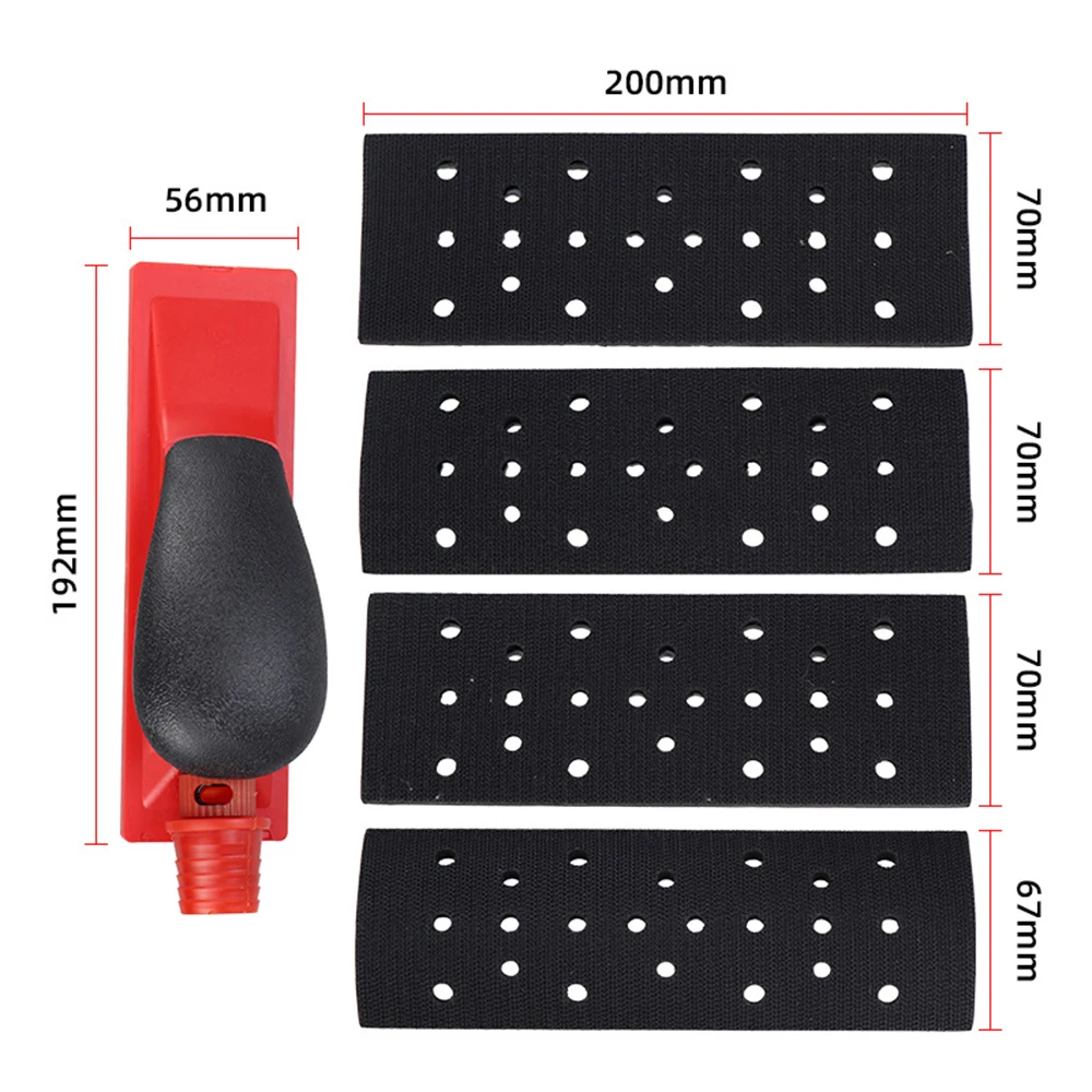 70*198mm Sanding Block Vacuuming Sanding Disc Holder Back with Hook & Loop Design Polishing Abrasive Block Manual Grinding Tools
