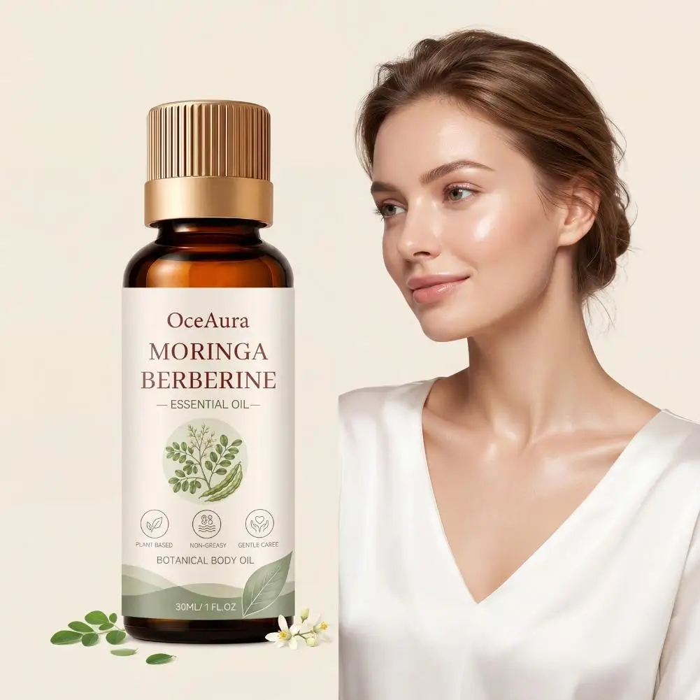 Moringa Berberine Refreshing Body Essential Oil, Skin Care Essential Oil For Soft & Tender Non sticky, Moisturizing & Hydrating