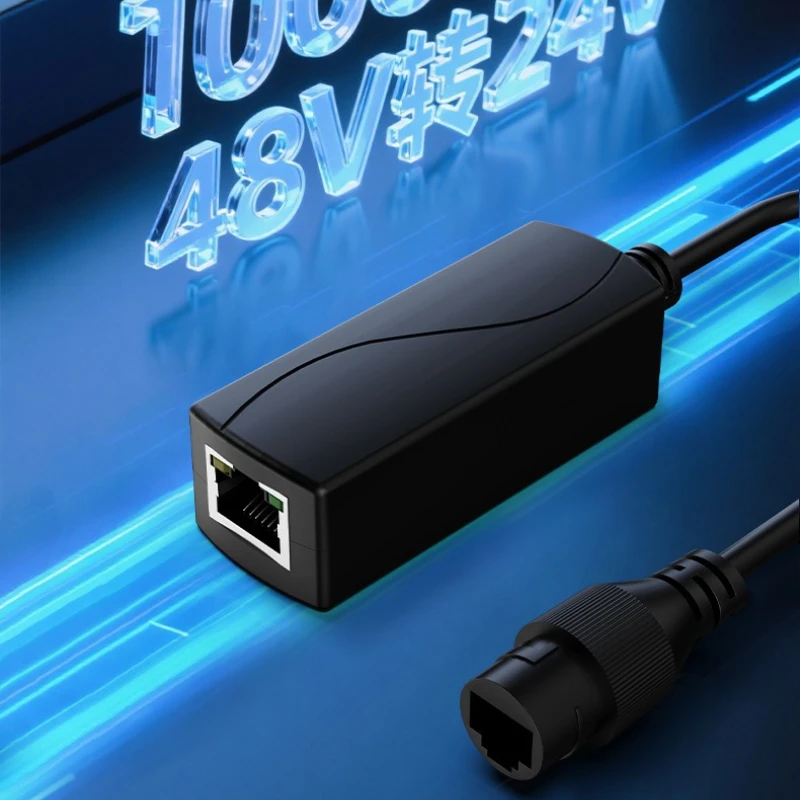 Waterproof Gigabit 48V To 24V PoE Converter, IEEE802.3 Af/at,100/1000Mbps PoE To 24V Adapter for Power Passive 24V Board Devices