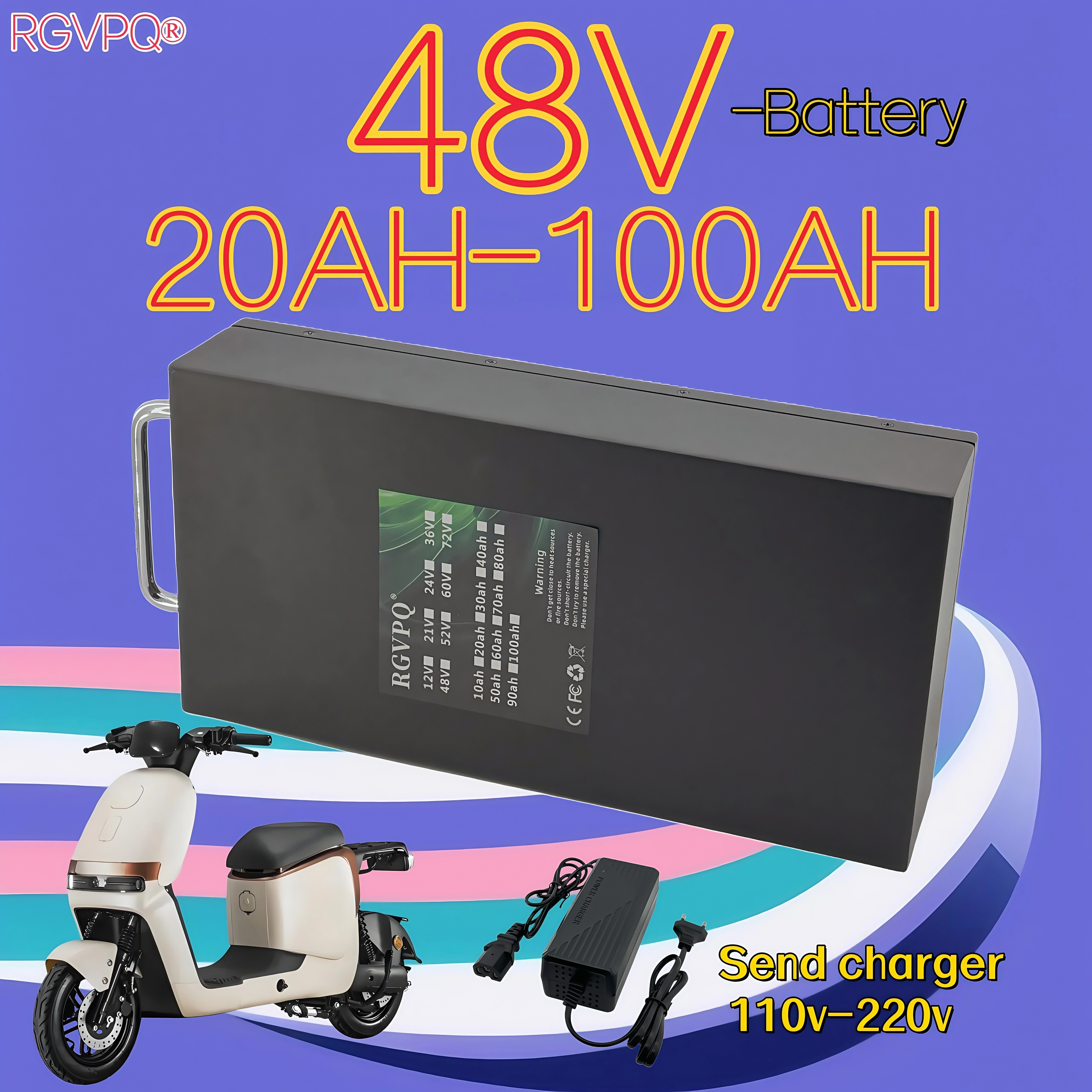 

Air transportation, 24-hour delivery, Harley battery Citycoco48V 20AH-100AH suitable for 500W~3000W Harley motorcycles,