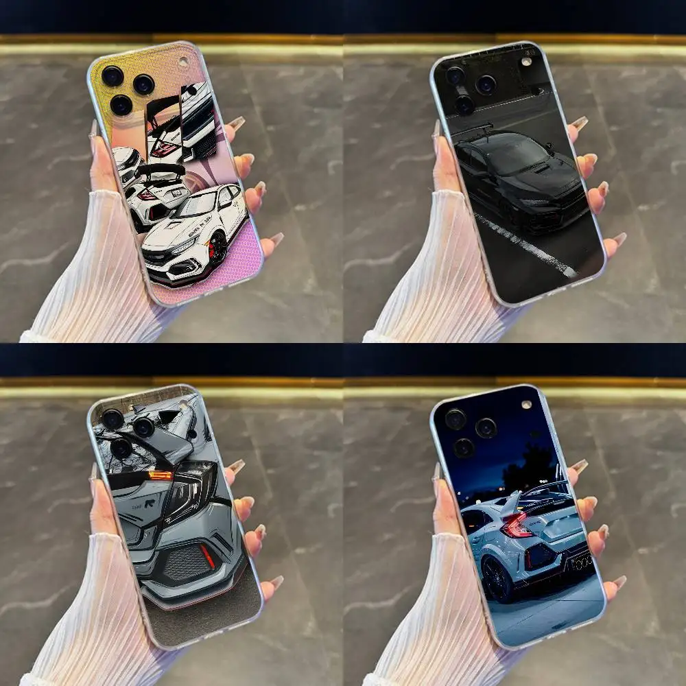 

Sport Car T-Type R C-Civic Phone Case For iPhone 17,16,15,14,13,12,11 Pro,Max,Plus,X,XS,XR,SE4,E Mini Transparent Soft Cover