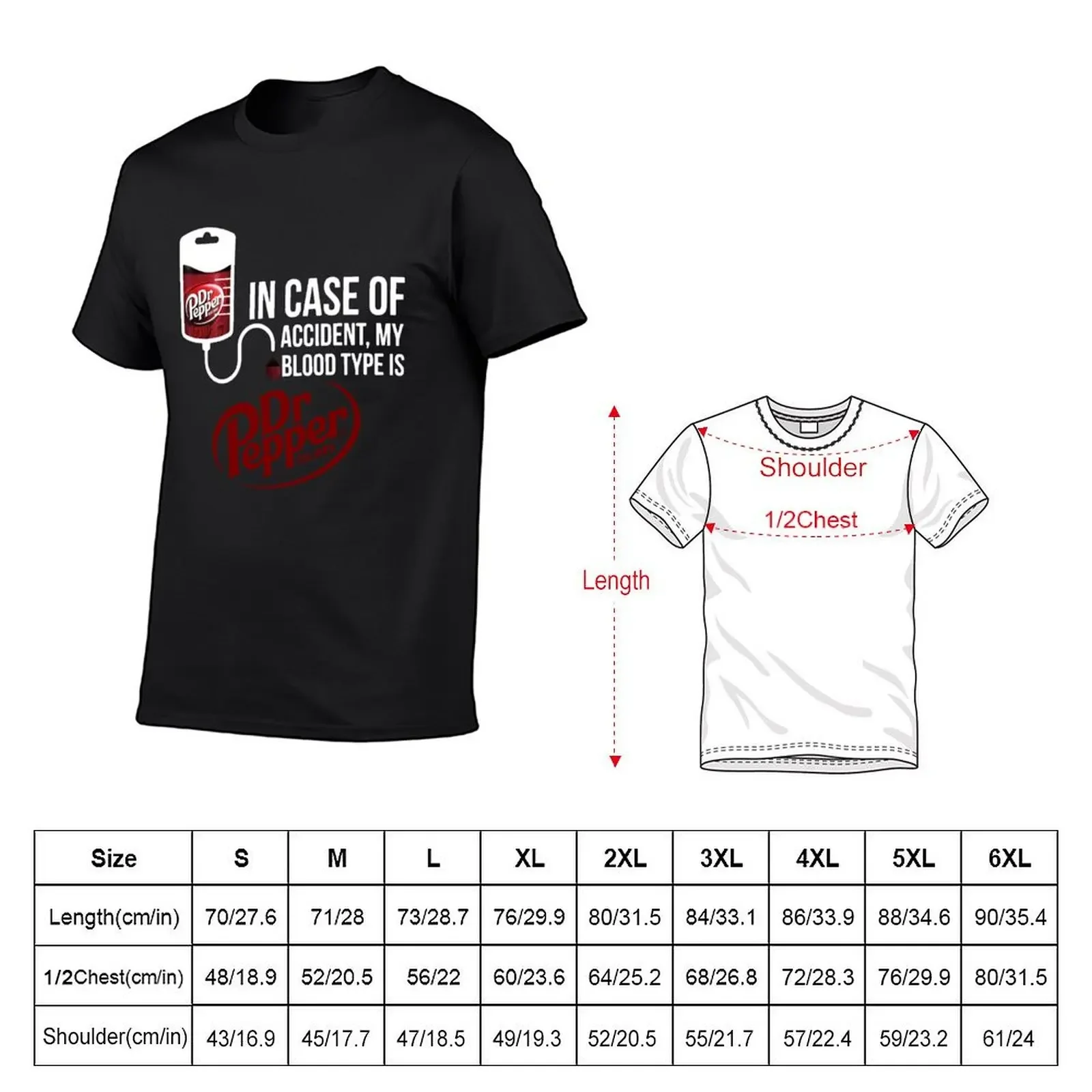 En caso de accidente, mi tipo de sangre es DR.Pepper, camiseta de diseñador, camisas de secado rápido, moda coreana, camisetas grandes y altas para hombre