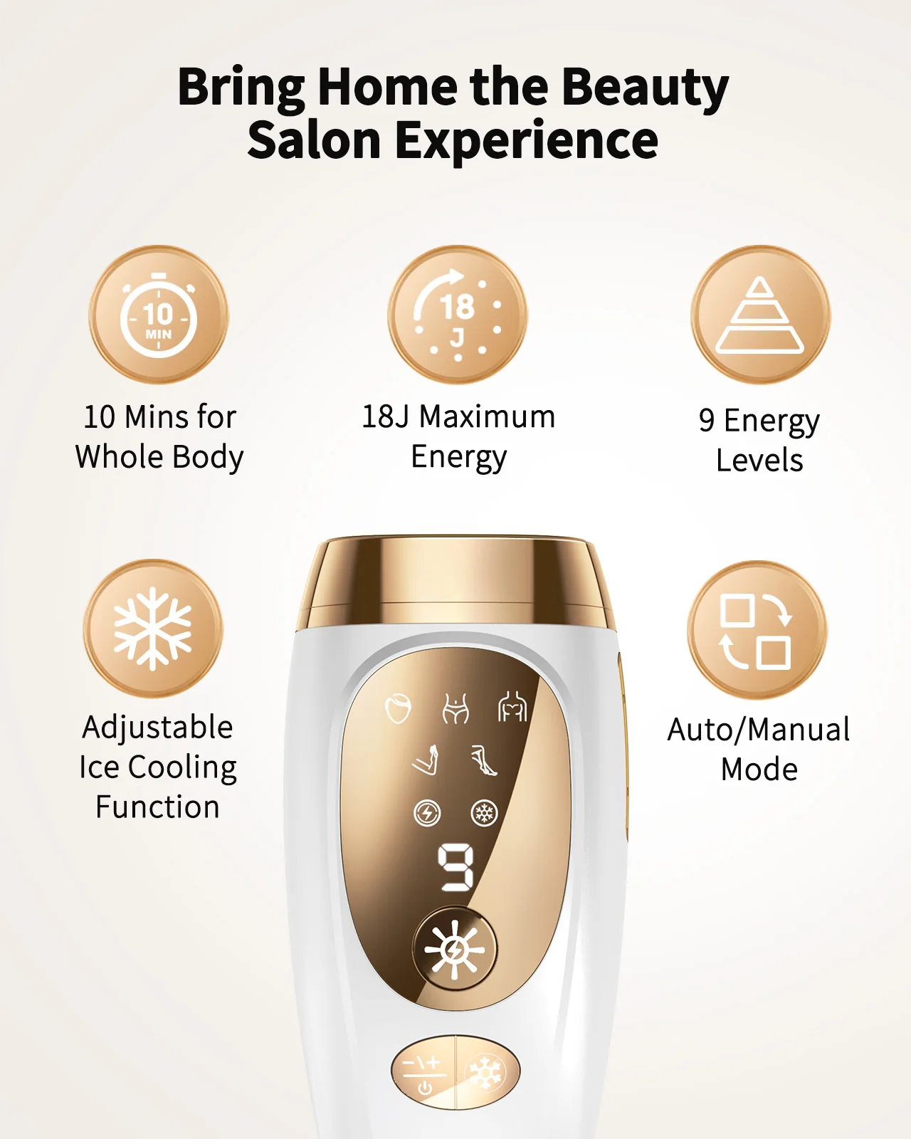 Professional IPL Laser Hair Removal For Women and Men Ice-Cooling Painless ElectricDepilator Body Bikinis Permanent Depilation