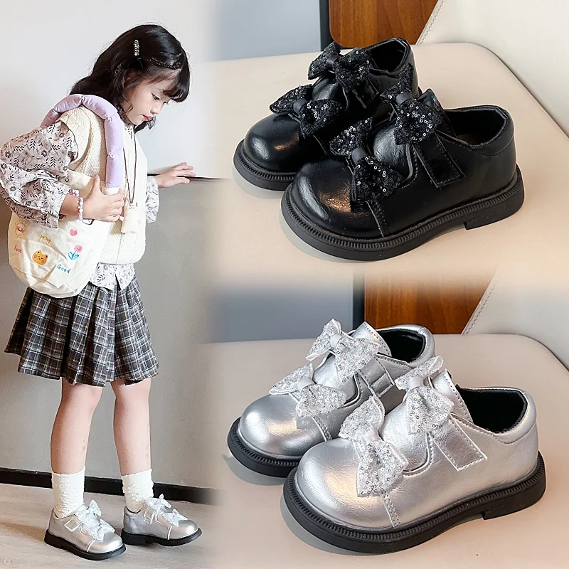 

Fashion Girl Shoes New Fashion Versatile Leather Shoe Comfort Non Slip Casual Kids Shoes Exquisite Elegant Classic Shoe