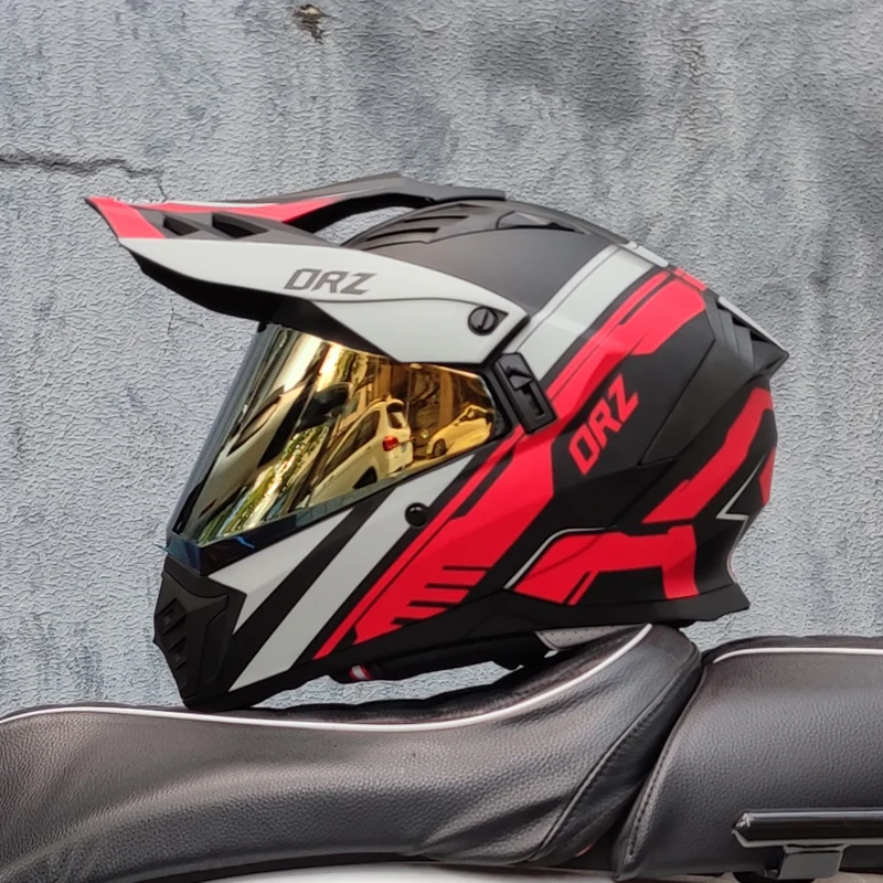 Casco de motocicleta de rally todoterreno ORZ certificado por DOT MTB ATV motocicleta todoterreno antideslumbrante