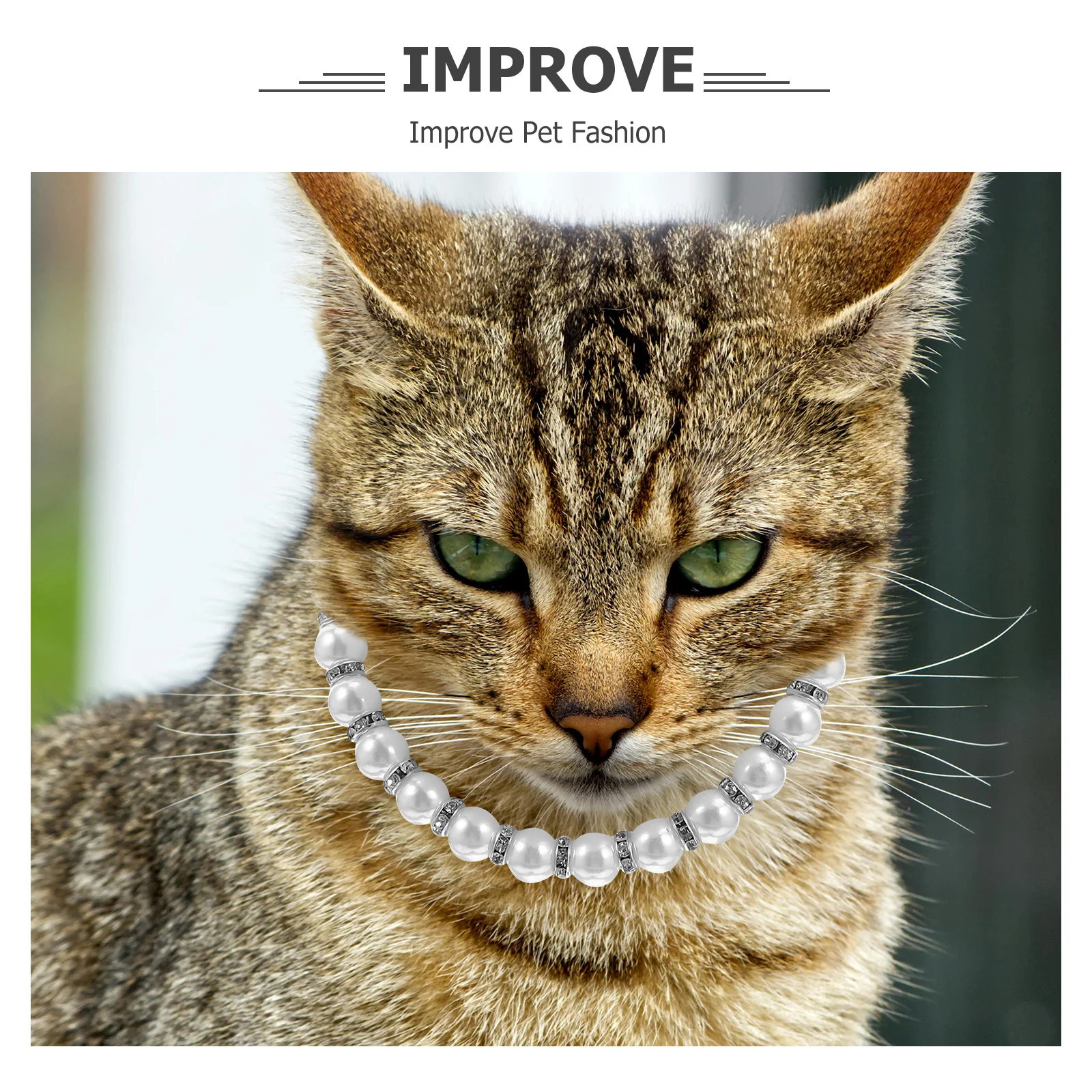 الكلب القط قلادة طوق تقليد اللؤلؤ بلينغ الملحقات الشريط القوس مجوهرات الأبيض مادة متينة مريحة تناسب