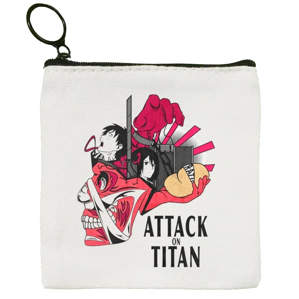 Attack on Titan Shingeki No Kyojin Levi Ackerman Canvas Coin Purse Coin Purse Collection Canvas Bag Small Wallet Zipper Key Bag