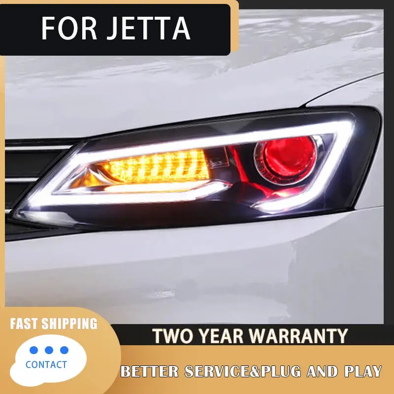 Car Styling for Volkswagen JETTA Sagita 2012-2018 Normal Demon Eyes 2 Editions with Moving Turn Signal Dual Beam Lens